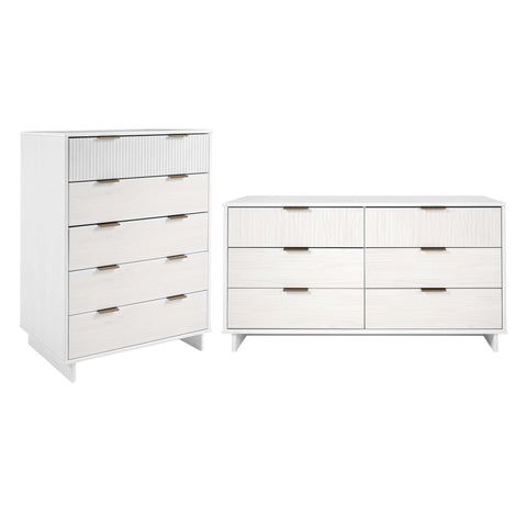 Manhattan Comfort Granville Modern 2-Piece Dresser Set in White