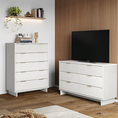Manhattan Comfort Granville Modern 2-Piece Dresser Set in White