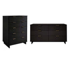 Manhattan Comfort Granville Modern 2-Piece Dresser Set in Black