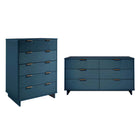 Manhattan Comfort Granville Modern 2-Piece Dresser Set in Midnight Blue