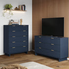 Manhattan Comfort Granville Modern 2-Piece Dresser Set in Midnight Blue - GRAN064