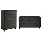 Manhattan Comfort Granville Modern 2-Piece Dresser Set in Charcoal Gray