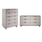 Manhattan Comfort Granville Modern 2-Piece Dresser Set in Light Gray