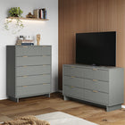 Manhattan Comfort Granville Modern 2-Piece Dresser Set in Light Gray - GRAN066