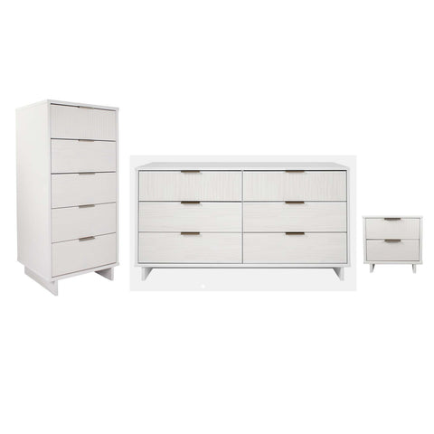 Manhattan Comfort Granville Modern 3-Piece Dresser Set in White - GRAN071