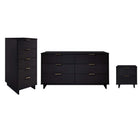 Manhattan Comfort Granville Modern 3-Piece Dresser Set in Black