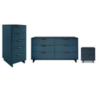Manhattan Comfort Granville Modern 3-Piece Dresser Set in Midnight Blue