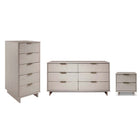 Manhattan Comfort Granville Modern 3-Piece Dresser Set in Light Gray