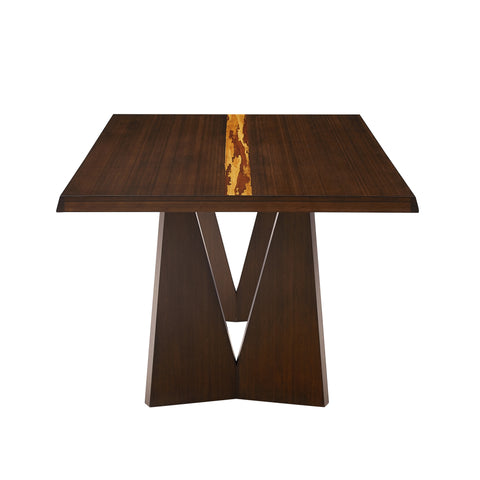 Greenington Torrey 84" Dining Table/Table Top with Tiger - Black Walnut