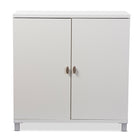 Baxton Studio Marcy Modern and Contemporary White Wood Entryway Handbags or School Bags Storage Sideboard Cabinet