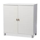 Baxton Studio Marcy Modern and Contemporary White Wood Entryway Handbags or School Bags Storage Sideboard Cabinet