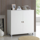 Baxton Studio Marcy Modern and Contemporary White Wood Entryway Handbags or School Bags Storage Sideboard Cabinet
