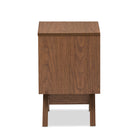 Baxton Studio Hildon Mid-Century Modern White and Walnut Wood 2-Drawer Storage Nightstand