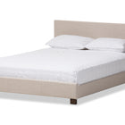 Baxton Studio Elizabeth Modern and Contemporary Beige Fabric Upholstered Panel-Stitched Full Size Platform Bed