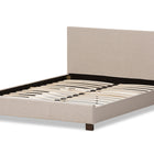 Baxton Studio Elizabeth Modern and Contemporary Beige Fabric Upholstered Panel-Stitched Full Size Platform Bed