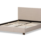 Baxton Studio Elizabeth Modern and Contemporary Beige Fabric Upholstered Panel-Stitched Queen Size Platform Bed