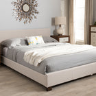 Baxton Studio Elizabeth Modern and Contemporary Beige Fabric Upholstered Panel-Stitched Queen Size Platform Bed