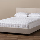 Baxton Studio Elizabeth Modern and Contemporary Beige Fabric Upholstered Panel-Stitched Queen Size Platform Bed