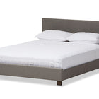 Baxton Studio Elizabeth Modern and Contemporary Grey Fabric Upholstered Panel-Stitched Queen Size Platform Bed