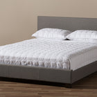 Baxton Studio Elizabeth Modern and Contemporary Grey Fabric Upholstered Panel-Stitched Queen Size Platform Bed