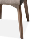 Baxton Studio Kimberly Mid-Century Modern Walnut Wood Round 5-Piece Dining Set