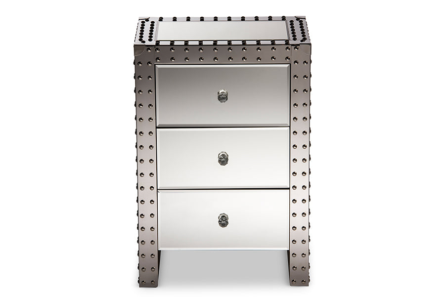 Baxton Studio Azura Modern and Contemporary Hollywood Regency Glamour Style End Table 