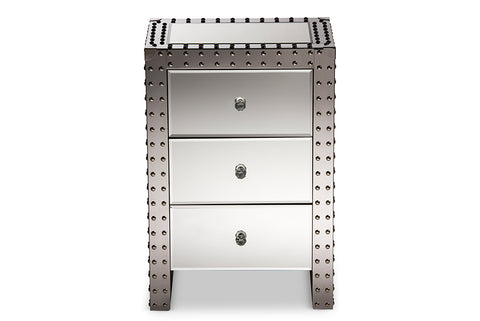Baxton Studio Azura Modern and Contemporary Hollywood Regency Glamour Style End Table 