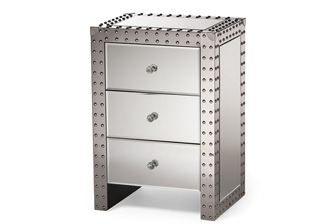 Baxton Studio Azura Modern and Contemporary Hollywood Regency Glamour Style End Table 