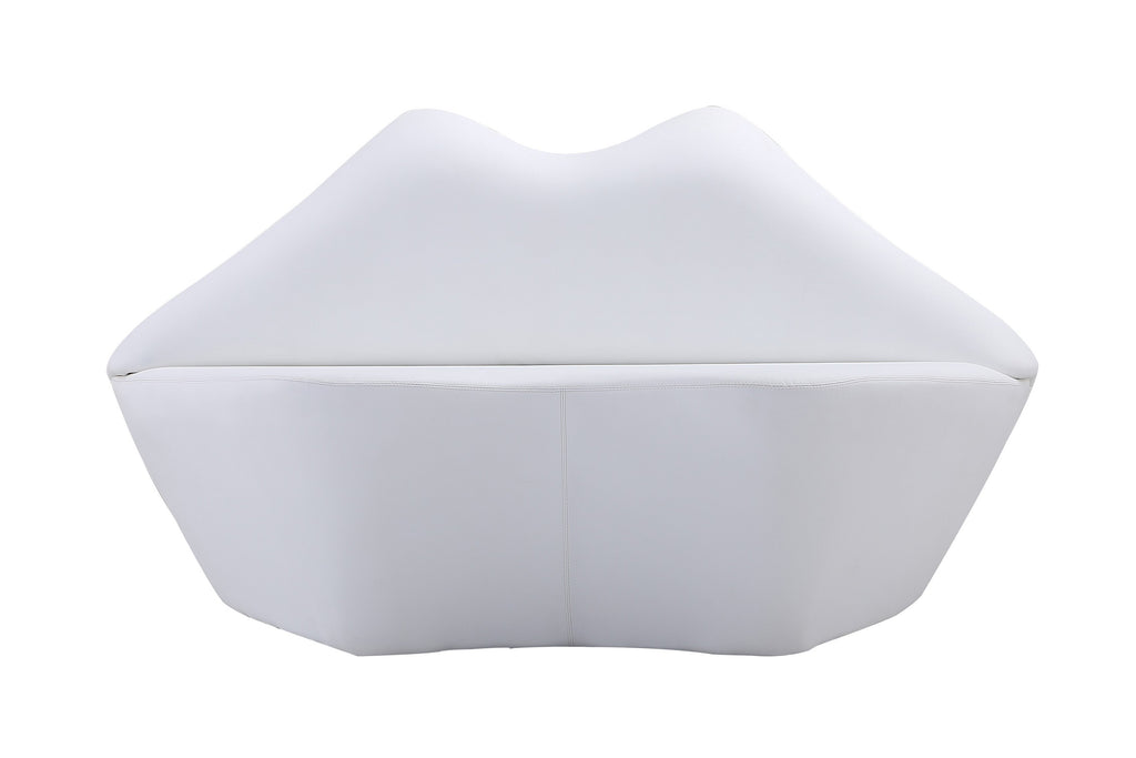 Manhattan Comfort Kiss Modern Vegan Leather Loveseat in White