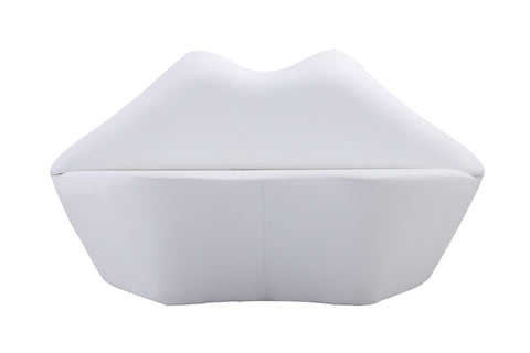 Manhattan Comfort Kiss Modern Vegan Leather Loveseat in White