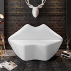 Manhattan Comfort Kiss Modern Vegan Leather Loveseat in White