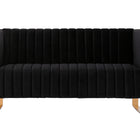Manhattan Comfort Trillium Mid-Century Modern 57" Velvet Loveseat in Black