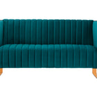Manhattan Comfort Trillium Mid-Century Modern 57" Velvet Loveseat in Teal