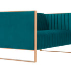 Manhattan Comfort Trillium Mid-Century Modern 57" Velvet Loveseat in Teal
