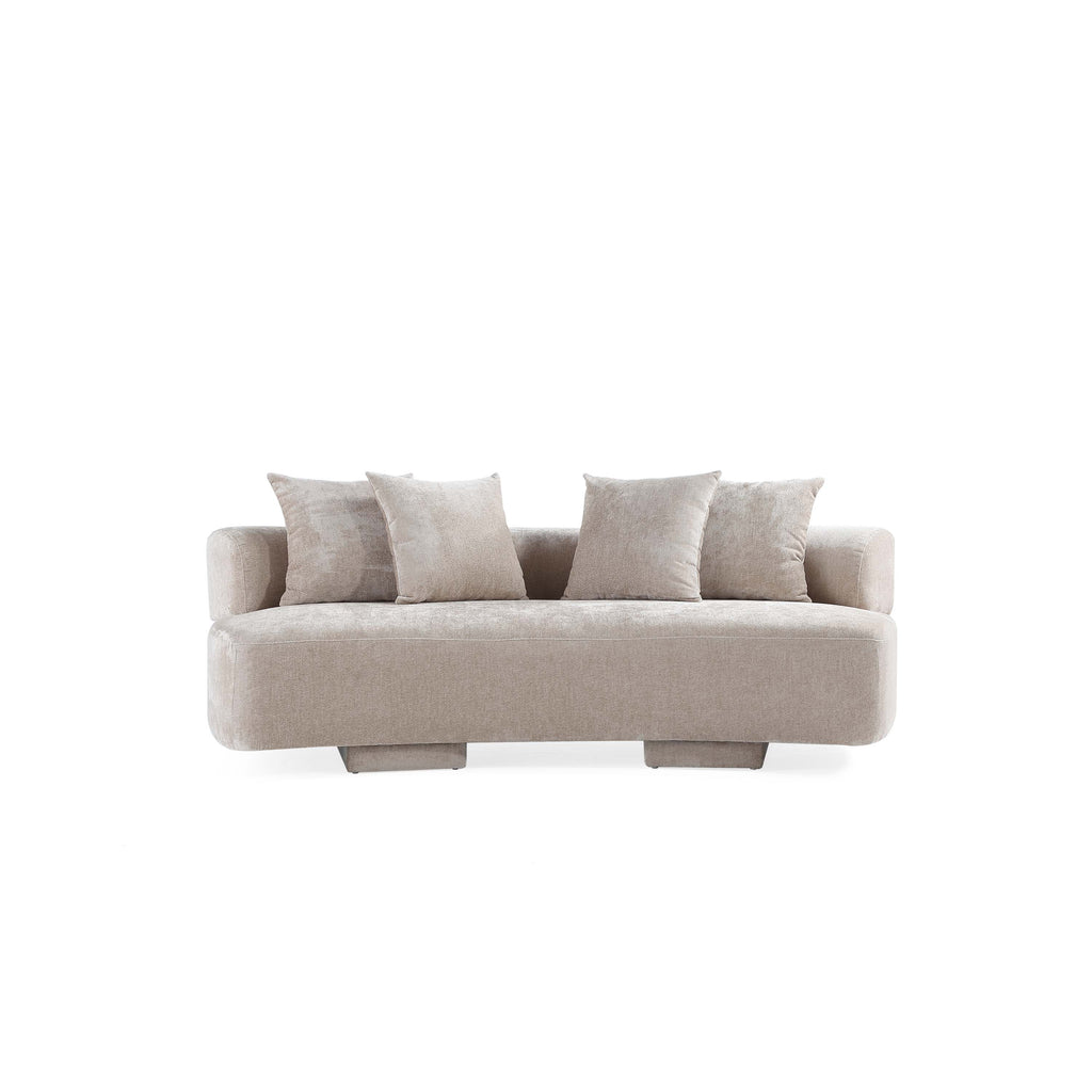 Manhattan Comfort Verandah Mid-Century Modern 91" Chenille Sofa in Beige