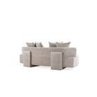Manhattan Comfort Verandah Mid-Century Modern 91" Chenille Sofa in Beige