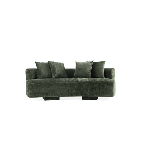 Manhattan Comfort Verandah Mid-Century Modern 91" Chenille Sofa in Olive Green