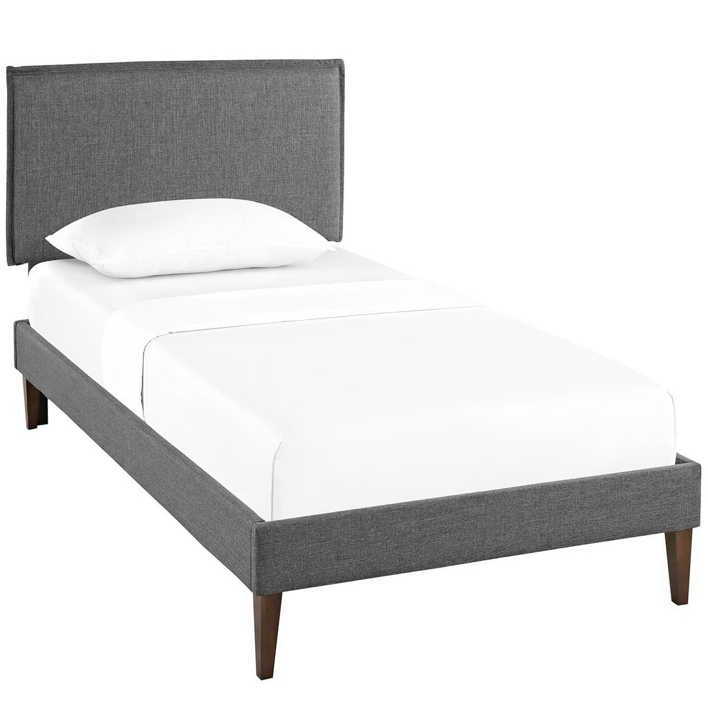 Modway Camille Fabric Twin Platform Bed with Squared Tapered Legs  