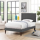 Modway Camille Fabric Twin Platform Bed with Squared Tapered Legs
