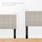 Modway Paisley Tufted Upholstered Linen Fabric King and California King Headboard