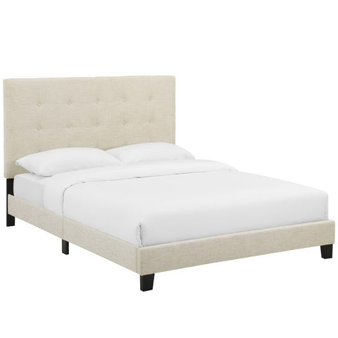 Modway Melanie Tufted Button Upholstered Fabric Queen Platform Bed  