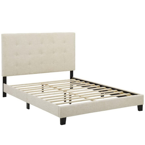 Modway Melanie Tufted Button Upholstered Fabric Queen Platform Bed  