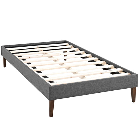 Modway Tessie Fabric Twin Bed Frame with Squared Tapered Legs  