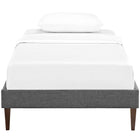 Modway Tessie Fabric Twin Bed Frame with Squared Tapered Legs