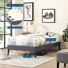 Modway Tessie Fabric Twin Bed Frame with Squared Tapered Legs