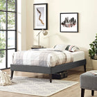 Modway Tessie Fabric Twin Bed Frame with Squared Tapered Legs