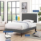 Modway Amaris Fabric Twin Platform Bed with Squared Tapered Legs
