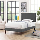 Modway Amaris Fabric Twin Platform Bed with Squared Tapered Legs
