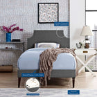 Modway Corene Fabric Twin Platform Bed with Squared Tapered Legs