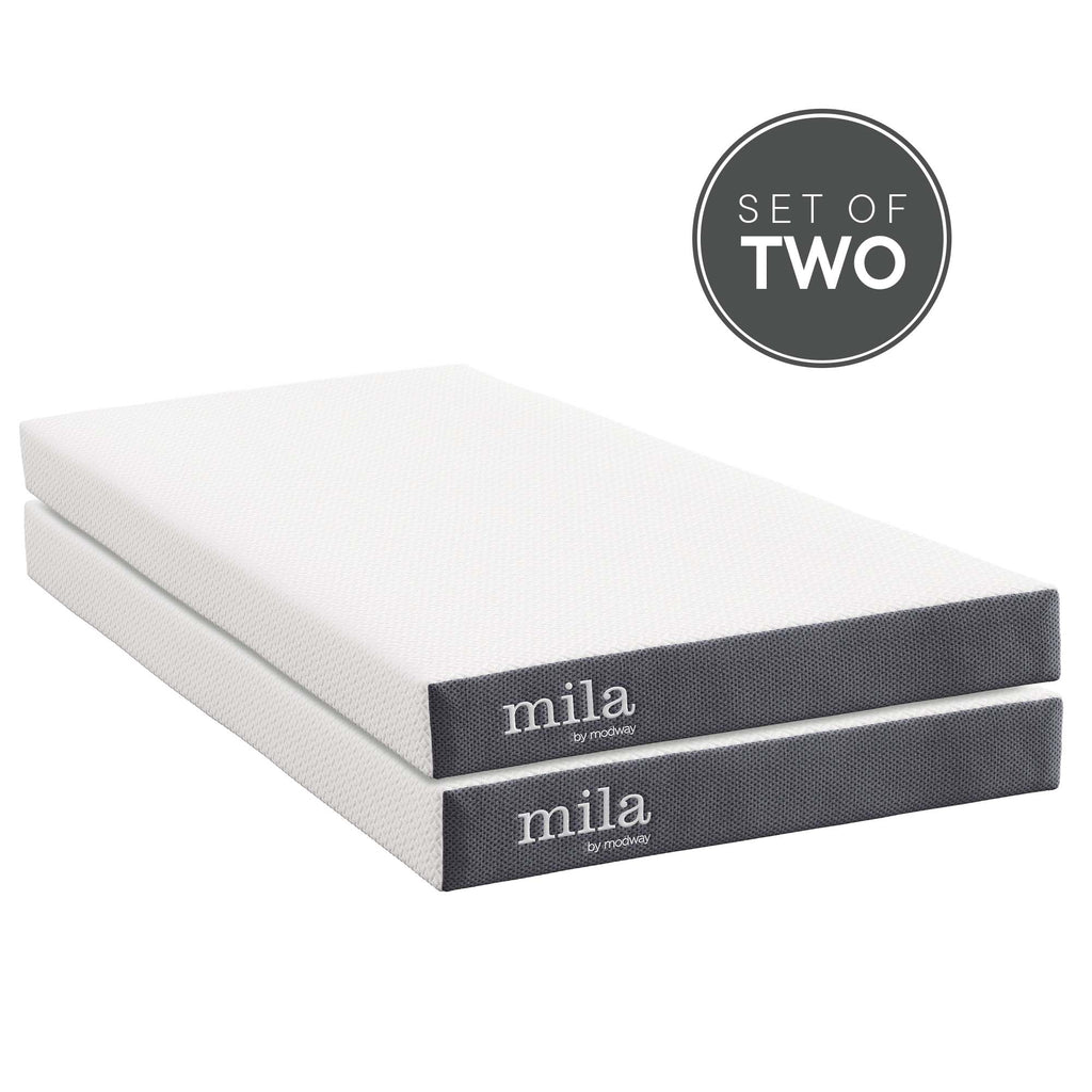 Modway Mila 6" Foam Twin Mattress Set of 2  